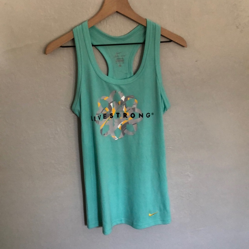 Nike Livestrong Teal Ribbed Tank Top- SZ Small